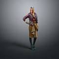 Stylish Woman Wearing Purple Jacket Brown Skirt With Gloves Standing In Fashion Pose