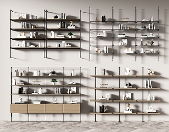 Modern Bookshelf Bookcase 3d model