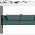 Simple double sofa 3d model