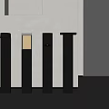 Four Modern Black Floor Lamps With Sleek Design In Minimalist Interior