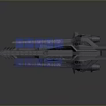Futuristic Sci Fi Spaceship With Blue Glowing Effects And Mechanical Structure 3d model
