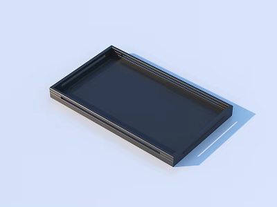 Sturdy Black Rectangular Tray For Home Daily Use With Smooth Surface 3d model
