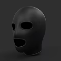 Black Full Face Hat With Eye And Mouth Openings For Protection