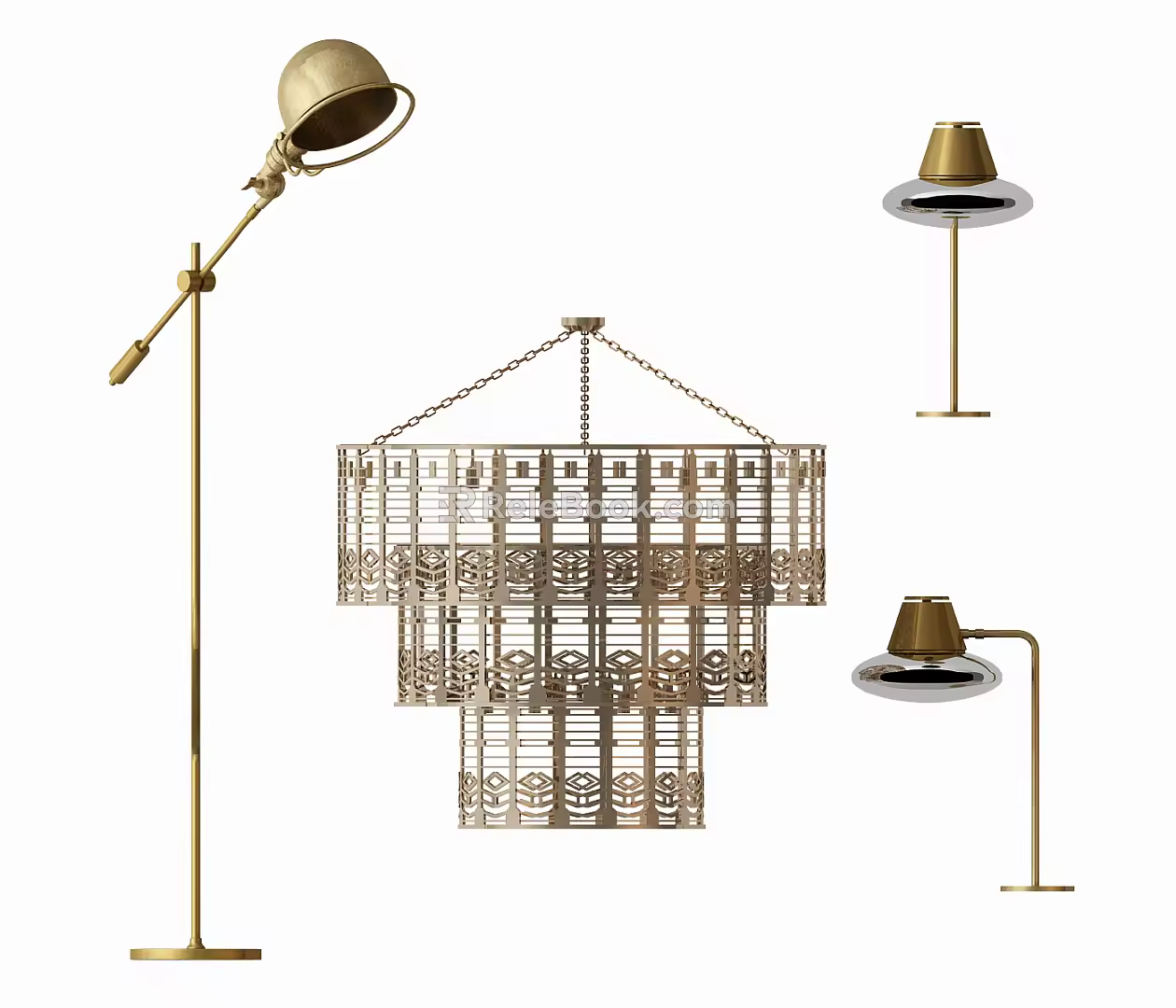 Modern lamp combination chandelier table lamp floor lamp combination 3d model