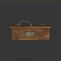 Vintage Rustic Wooden Storage Box With Metal Handle And Decorative Clasp