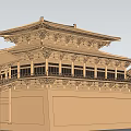 Ancient Chinese Architecture Featuring Multiple Traditional Roofs And Connected Buildings 3d model