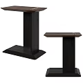 Modern Dark Wooden Side Table With Sturdy Base And Two Designs