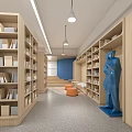 Modern Reading Room Simple Reading Room 3d model