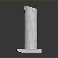 Scenic Landscape Featuring Silver Cylindrical Tower With White Square Base 3d model