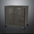 Mobile Industrial Storage Cabinet With Double Metal Doors And Perforated Design