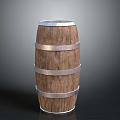 Rustic Wooden Barrel Design With Metal Hoops And Smooth Wooden Surface