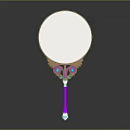 Ornate Hand Mirror With Colorful Decorative Handle And Round Glass Surface
