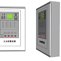 Fire Alarm Control Panel Device With Digital Display And Safety Control Buttons 3d model