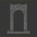 Ancient Classical Stone Arch Structure With Carved Columns And Ornate Design 3d model