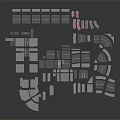 Architectural Model of Urban Planning Design with White and Gray Components