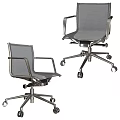 Modern Mesh Back Office Chair With Armrests Metal Frame And Rolling Wheels
