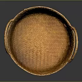 Handwoven Natural Wicker Basket With Two Handles For Household Storage