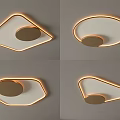 Modern Ceiling Lights with Illuminated Borders and Various Shapes in Sleek Design 3d model