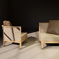 Quiet single sofa single chair 3d model