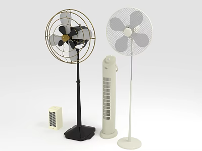Modern Standing Air Cooler Fans With Different Designs And Styles For Home Use 3d model