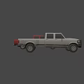 White and Red Double Cab Pickup Trucks 3D Render with Classic Design