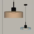 Modern Glass Pendant Lighting With Transparent Shade And Black Metal Hanging Design For Interior