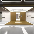 Modern Parking Lot Entrance With Clear Floor Arrows And Number Markings