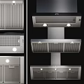 Modern Stainless Steel Kitchen Range Hood With Built In Lighting And Ventilation Design