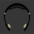 Modern Black and Gold Computer Headphones with Over ear Design and Gold Earpads