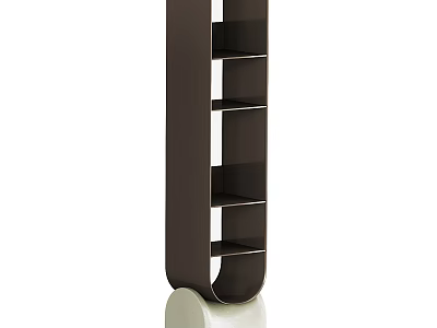 Modern Decorative Cabinet with Sleek Wooden Structure and Multiple Storage Shelves 3d model