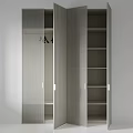 Sleek Modern Wardrobe With Vertical Slats Door And Internal Storage Shelves