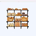Modern display stand bread food display stand 3d model