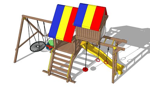 Modern slide child facility without power equipment 3d model