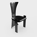 Black Modern Sleek Chair With Unique Backrest Design For Living Room