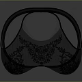 Exquisite Black Sculpture Carving With Intricate Lace Pattern And Hollow Design Artwork