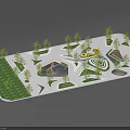 Lush Green Park Landscape Design With Numerous Trees Winding Paths And Circular Layout 3d model