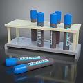 Laboratory Furniture Test Tube Rack With Blue Cap Tubes And Storage Holder
