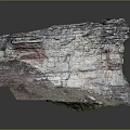 Wood And Stone Natural Rock Model With Layered Structure Mossy Details And Earthy Tones