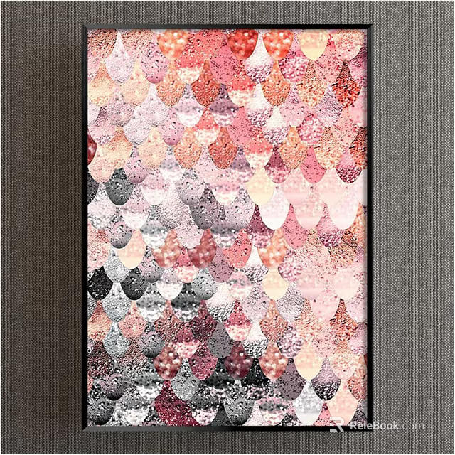 Vibrant Colorful Scales Pattern Abstract Wall Decor Artwork Design 3d model 