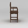 Traditional Chinese Wooden Chair With Carved Details And Classic Design Structure