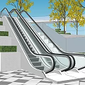 modern elevator escalator square escalator outdoor elevator 3d model
