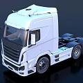 White Utility Truck Modern Cab Design With Chassis And Large Wheels 3d model