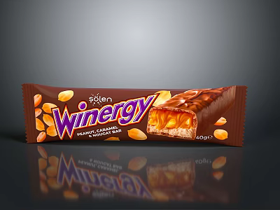 Winerygy Peanut Caramel Crisp Chocolate Bar With Nut And Caramel Filling 3d model