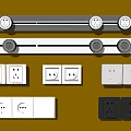 Various Modern Switch Panels With Multiple Sockets And Different Color Designs