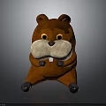 Cute Cartoon Beaver Plush Toy With Brown Body And Big White Nose