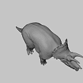 Green Plastic Triceratops Dinosaur Model With Red Spiked Head And Back