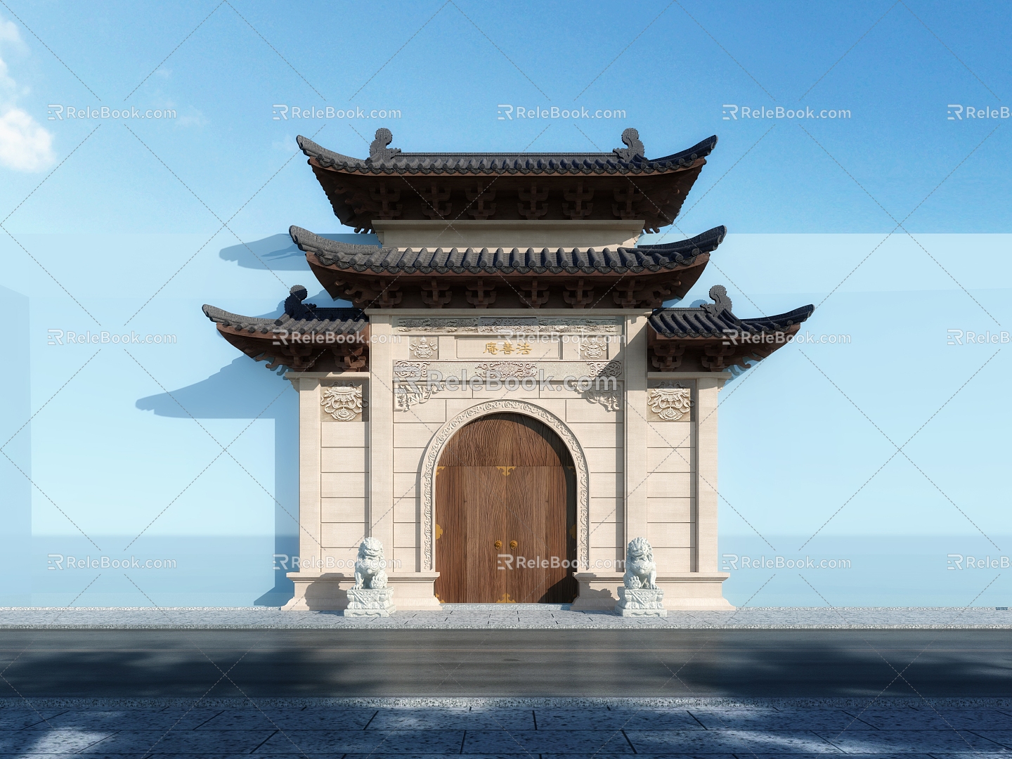 Chinese style door head 3d model