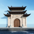 Chinese style door head 3d model