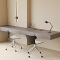 Modern desk and chair combination table lamp single chair wall lamp 3d model