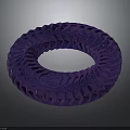 Intricate Purple Ring Structure With Hollow Geometric Patterns And Ornate Design